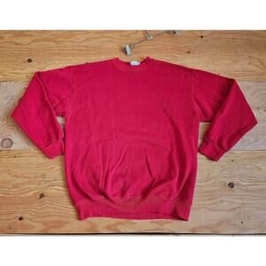 Tultex Ultra Fleece 350 Blank Plain Red 50/50 Sweatshirt Sz L 90s